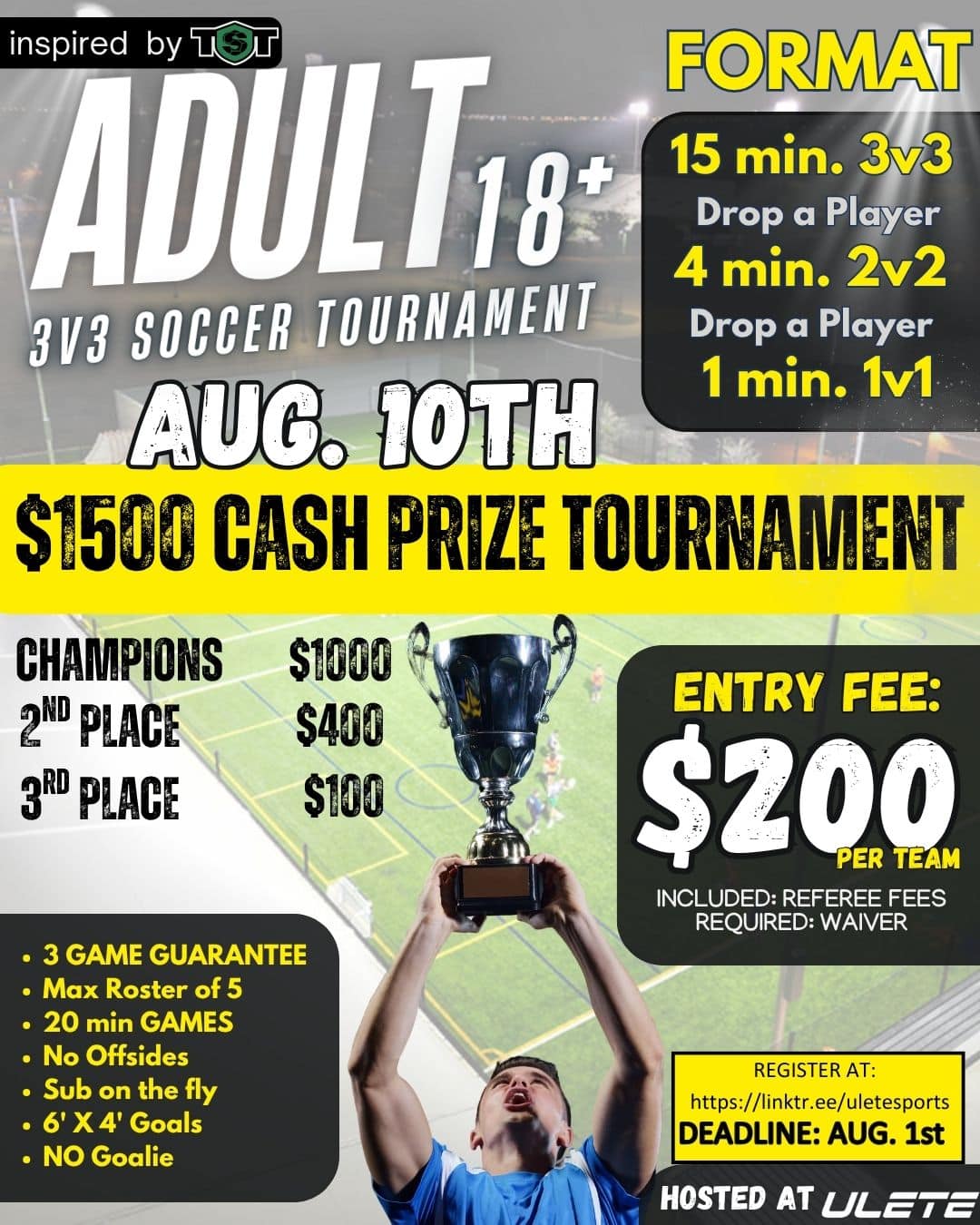 ADULT 3v3 Tournament - August 10th